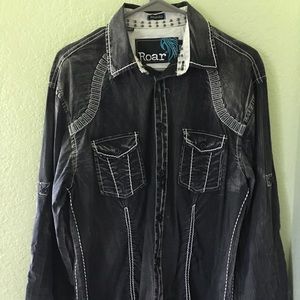 Refined Roar Slim Fit Button-Down Dress Shirt